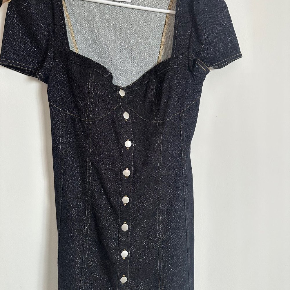 Ubrban Outfitters Glitter Demin Button Down Dress
